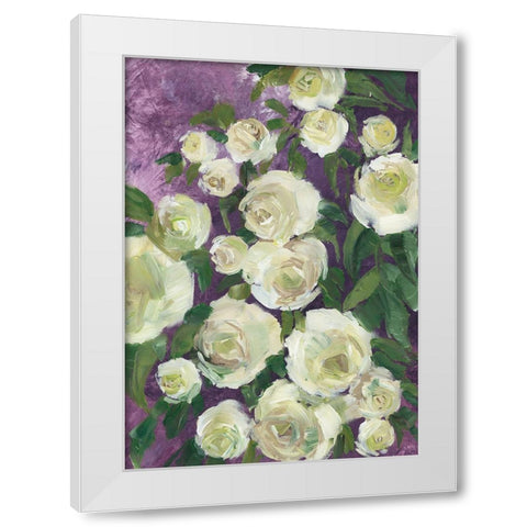 Noray painterly roses White Modern Wood Framed Art Print by Laiz Blursbyai, Rosana