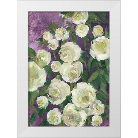 Noray painterly roses White Modern Wood Framed Art Print by Laiz Blursbyai, Rosana