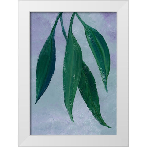 Sulio cascading leaves White Modern Wood Framed Art Print by Laiz Blursbyai, Rosana