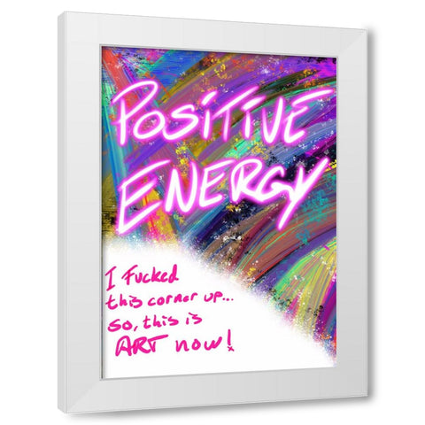 Positive Energy White Modern Wood Framed Art Print by Harstedt, Tomas