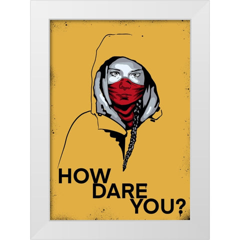 How Dare You? White Modern Wood Framed Art Print by Harstedt, Tomas