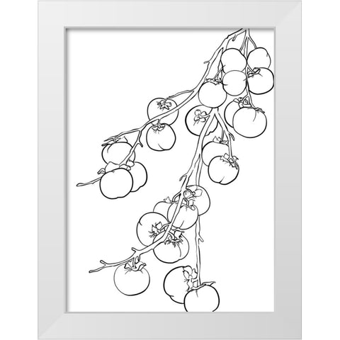 Branch of persimmons White Modern Wood Framed Art Print by Laiz Blursbyai, Rosana