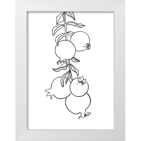 Branch of pomegranates White Modern Wood Framed Art Print by Laiz Blursbyai, Rosana