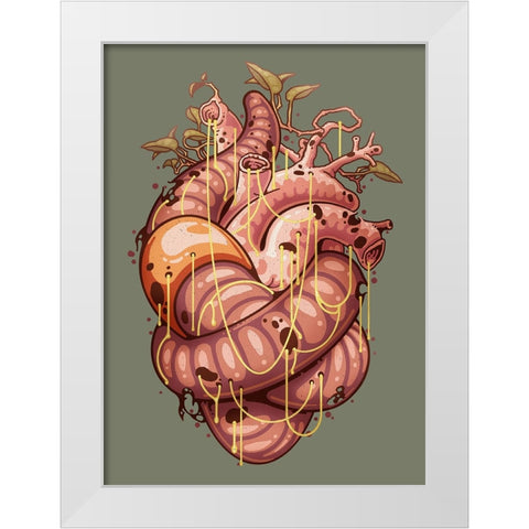 Heartworm White Modern Wood Framed Art Print by Lawless, Adam