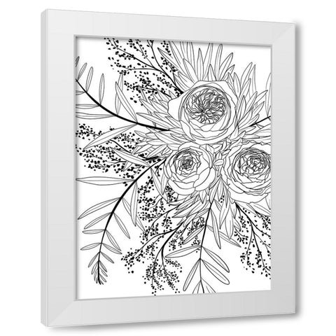 Haruyo bouquet White Modern Wood Framed Art Print by Laiz Blursbyai, Rosana
