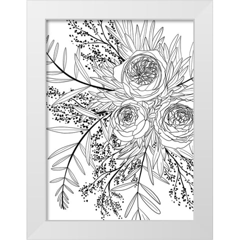 Haruyo bouquet White Modern Wood Framed Art Print by Laiz Blursbyai, Rosana