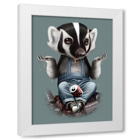 Badger Chill White Modern Wood Framed Art Print by Lawless, Adam