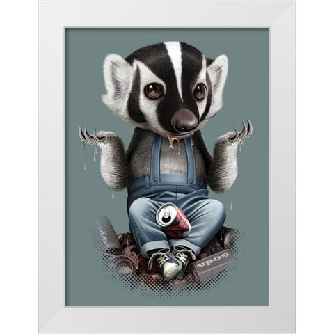 Badger Chill White Modern Wood Framed Art Print by Lawless, Adam