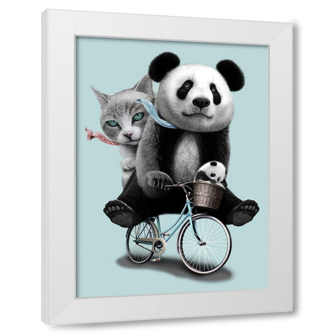 Best Friends Go Riding White Modern Wood Framed Art Print by Lawless, Adam