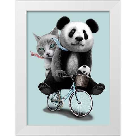 Best Friends Go Riding White Modern Wood Framed Art Print by Lawless, Adam
