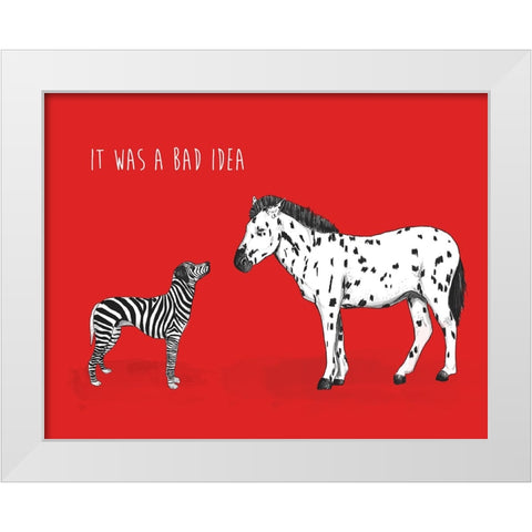 Bad Idea White Modern Wood Framed Art Print by Solti, Balazs