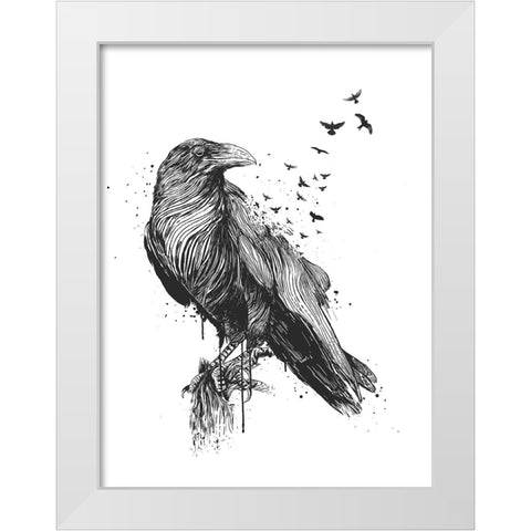 Born to be free White Modern Wood Framed Art Print by Solti, Balazs