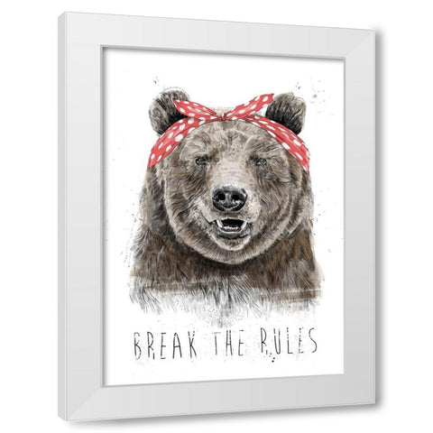 Break the rules White Modern Wood Framed Art Print by Solti, Balazs