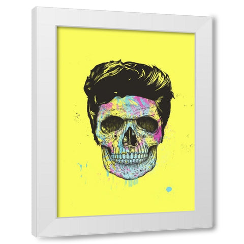 Color your skull White Modern Wood Framed Art Print by Solti, Balazs