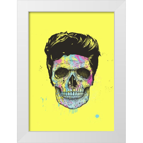 Color your skull White Modern Wood Framed Art Print by Solti, Balazs