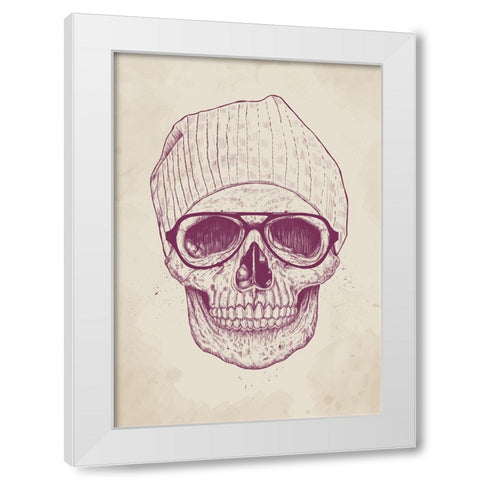 Cool Skull White Modern Wood Framed Art Print by Solti, Balazs