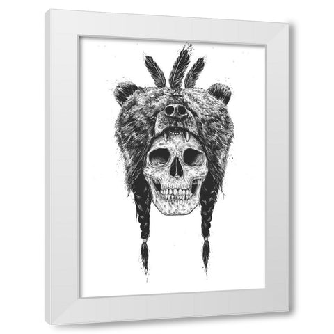 Dead Shaman White Modern Wood Framed Art Print by Solti, Balazs