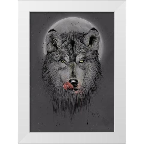 Dinner time (dark) White Modern Wood Framed Art Print by Solti, Balazs