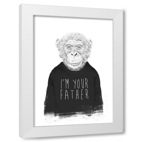 Im your father White Modern Wood Framed Art Print by Solti, Balazs