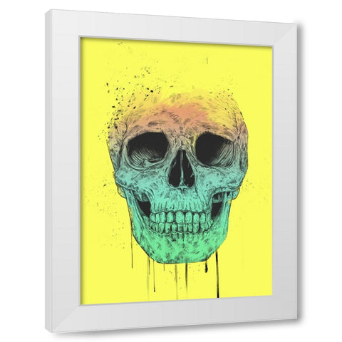 Pop Art Skull White Modern Wood Framed Art Print by Solti, Balazs