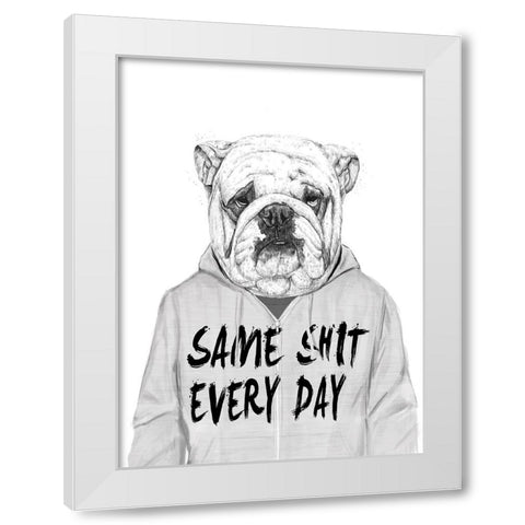 Same shit... White Modern Wood Framed Art Print by Solti, Balazs