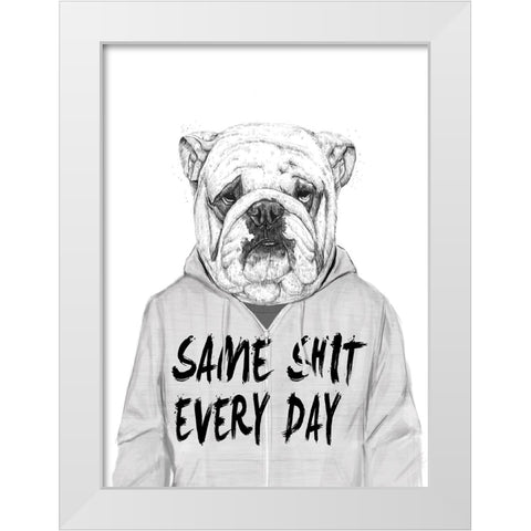 Same shit... White Modern Wood Framed Art Print by Solti, Balazs