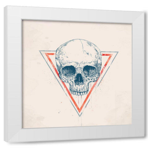 Skull in triangles White Modern Wood Framed Art Print by Solti, Balazs