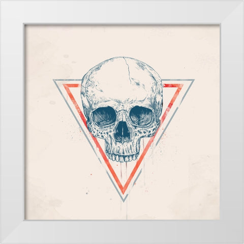 Skull in triangles White Modern Wood Framed Art Print by Solti, Balazs