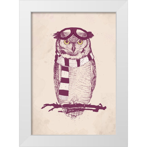 The aviator White Modern Wood Framed Art Print by Solti, Balazs