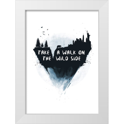 Walk on the wild side White Modern Wood Framed Art Print by Solti, Balazs