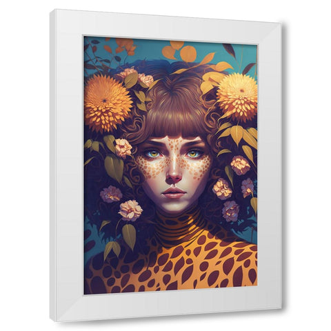 Leo Woman White Modern Wood Framed Art Print by Treechild
