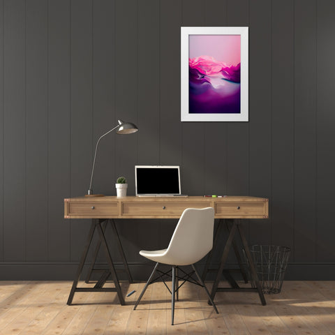 Purple Wave White Modern Wood Framed Art Print by Treechild