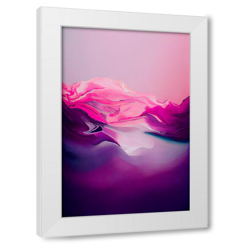 Purple Wave White Modern Wood Framed Art Print by Treechild