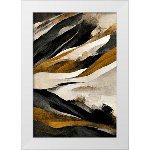 Rough Mountains White Modern Wood Framed Art Print by Treechild