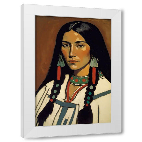 The Daughter Of Ashok White Modern Wood Framed Art Print by Treechild