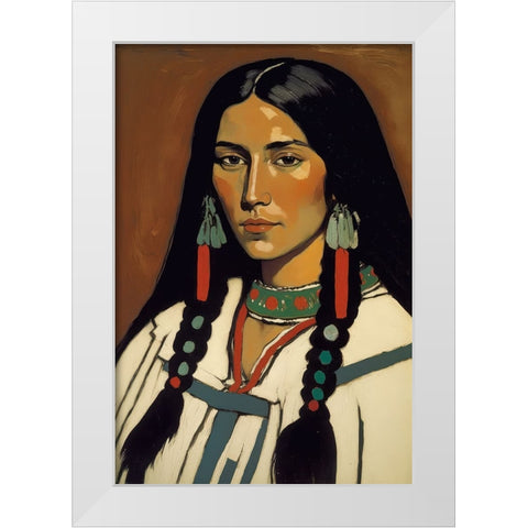The Daughter Of Ashok White Modern Wood Framed Art Print by Treechild