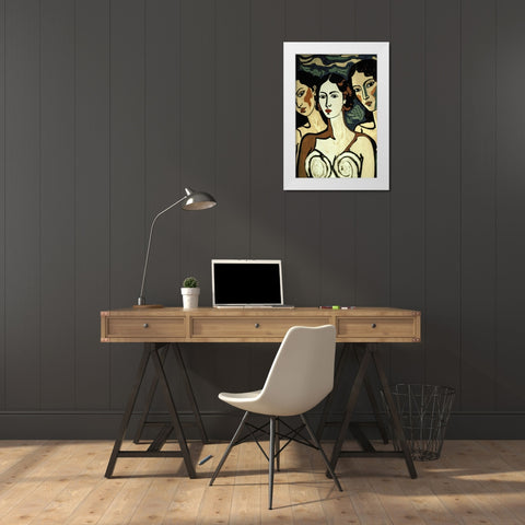 The Soul Sisters White Modern Wood Framed Art Print by Treechild