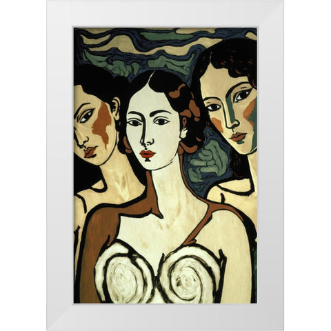 The Soul Sisters White Modern Wood Framed Art Print by Treechild