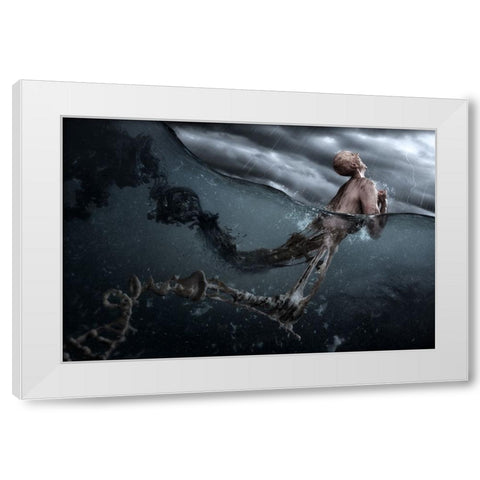 Primordial Soup White Modern Wood Framed Art Print by Kiciak, Christophe