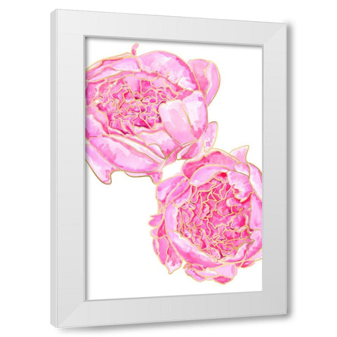 Sallys peonies White Modern Wood Framed Art Print by Laiz Blursbyai, Rosana