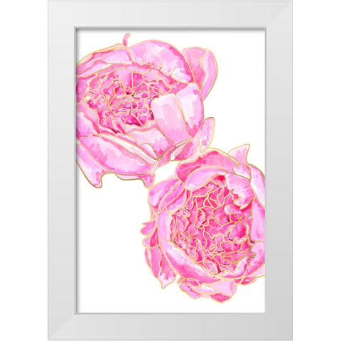 Sallys peonies White Modern Wood Framed Art Print by Laiz Blursbyai, Rosana