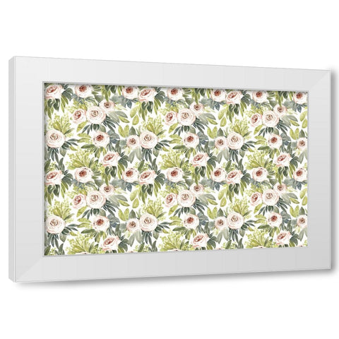 Ananada watercolor botanical pattern White Modern Wood Framed Art Print by Laiz Blursbyai, Rosana
