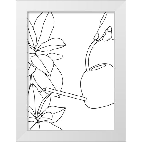 The watering can White Modern Wood Framed Art Print by Laiz Blursbyai, Rosana