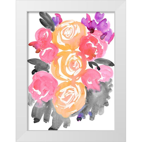Olympe florals I White Modern Wood Framed Art Print by Laiz Blursbyai, Rosana