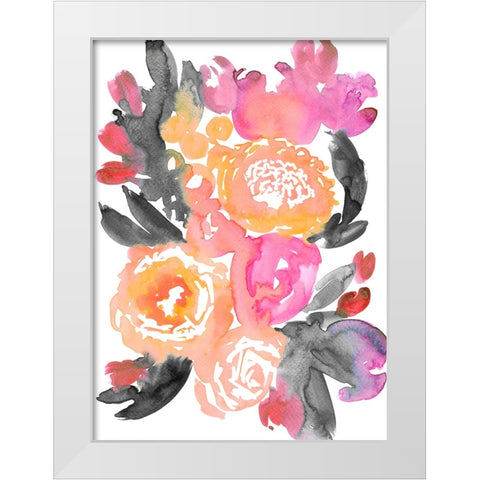 Olympe florals II White Modern Wood Framed Art Print by Laiz Blursbyai, Rosana