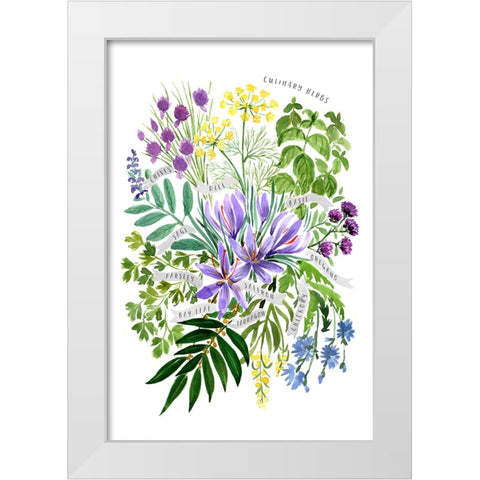 Culinary herbs White Modern Wood Framed Art Print by Laiz Blursbyai, Rosana