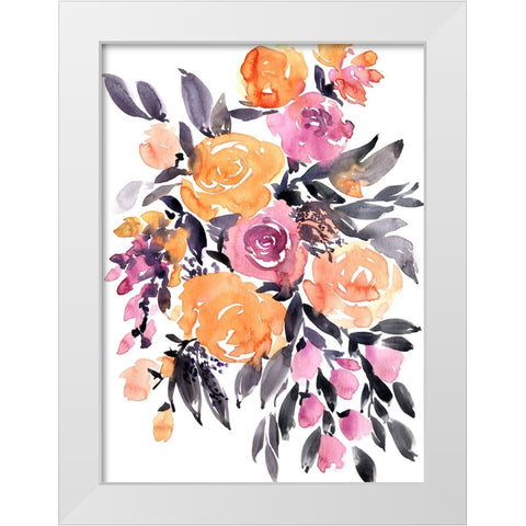 Paloma bouquet White Modern Wood Framed Art Print by Laiz Blursbyai, Rosana
