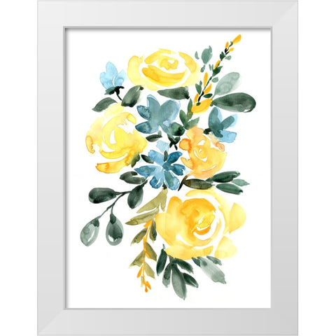 Cora bouquet White Modern Wood Framed Art Print by Laiz Blursbyai, Rosana