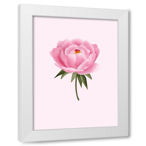Peony statement White Modern Wood Framed Art Print by Laiz Blursbyai, Rosana