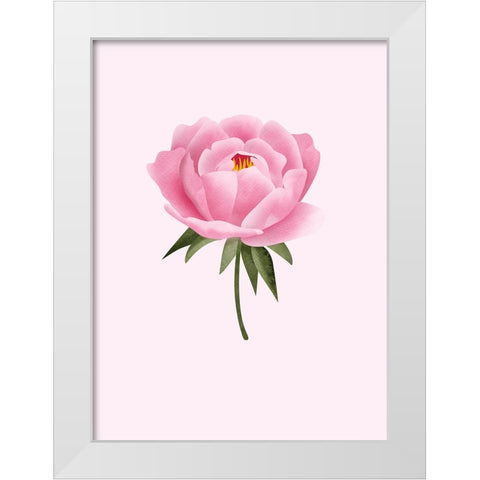 Peony statement White Modern Wood Framed Art Print by Laiz Blursbyai, Rosana